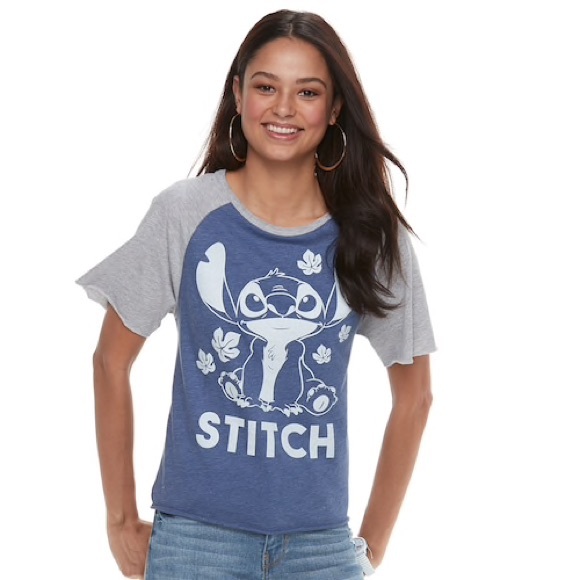 Disney Tops - 2/$20 Disney Stitch Juniors S Baseball Tee NWT
